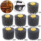 SIGNI Abrasive Nylon Drawing Wheel Drum Burnishing Polishing Brush for Wooden Furniture Floor Polishing 120X100mm 80 Grit 1pack