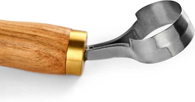 Wood Carving Scorp Knife. Round Carving Tool for Spoons, Bowls and Cups. Wood Carvers Rounded Hook Knife Spoon carving knife. (ANGLED)