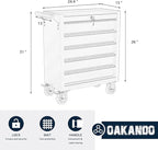5-Drawer Metal Rolling Tool Chest with Wheels,Tool Storage Cabinet with Locking System，Toolbox with Wheels for Garage, Warehouse, Workshop, Repair Shop (Black, 5Drawer)