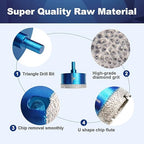 Dry Diamond Core Drill Bit Set,BRSCHNITT 2 4/7 Inch (65mm) Diamond Hole Saw Core Drill Bit with Triangle Shank for Porcelain Tile Ceramic Stone Granite Marble