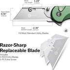 CIVIVI Folding Utility Knife Box Cutter, Elementum Utility Pocket Edc Knife with 3Pcs Extra Razor Blades, Three Ways to Open, Ideal Gifts for Men Women C23039B-3