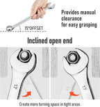 12-Piece Wrench Set, Metric and Standard Combination Wrench Set,Mirror Polished Finish CR-V Professional Spanner,Wrench Tool Set with Organizer Rack and Rolling Pouch