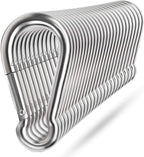 Spring Snap Hooks, 304 Stainless Steel Metal Clip Heavy Duty Rope Connector Small Snap Clamp Key Chain Link Buckle for Hammock Swing Set Outdoor Travel Camping Fishing Hiking