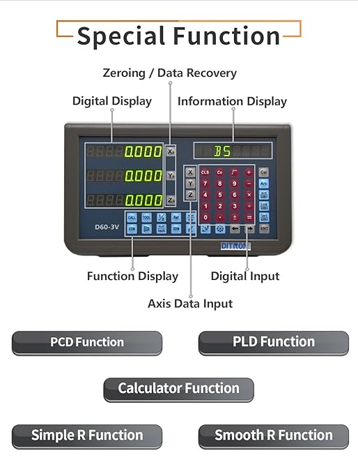 3 Axis DRO Digital Readout for Bridgeport Machine 9X42 Table Set,Linear Glass Scale DRO for Milling Machine 320mm 420mm 770mm 5um Resolution