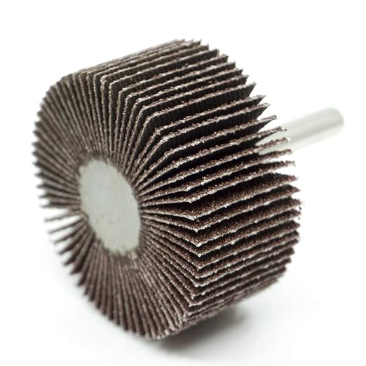 Benchmark Abrasives 2" x 1" Aluminum Oxide Flap Wheel with 1/4" Shank Mounted, Perfect for Woodworking Grinding Polishing Rust Paint Removal (10 Pack) - 60 Grit