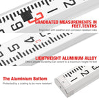16FT Aluminum Grade Rod & Telescopic Leveling Rod - 5-Stage Survey Rod with Bubble Level, Dual-Sided Grade Stick for Laser Level, Portable Measuring Stick for Surveying