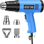 SEEKONE Heat Gun, 1800W Heavy Duty Hot Air Gun Kit Dual-temperature Setting 572℉&1112℉, Hot Heat Gun with Overheat Protection, 4 Nozzles Included, for Shrinking PVC, Stripping Paint, Crafts (5.2ft)