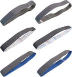 Taokyid 18 Pack 2 x 42 Inch Silicon Carbide Sanding Belts, 3 Each of 120 240 400 600 800 1000 Grits 2x42 Sander Belt For Knife Sharpening and Metalworking,2x42 Inch Sanding Belts