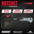 Camping Hatchet SGT-14 Inch, Camp Axe Survival Hatchet Tactical Outdoor Camping Axe w High Carbon Steel Blade, Lightweight Fiberglass Handle, and Compact Portable Design and Carrying Case.