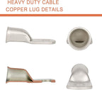 10pcs 3/0 AWG-5/16(M8) Tinned Copper Ring Terminals Battery Lugs, Heavy Duty Wire Lugs, Battery Cable Connectors