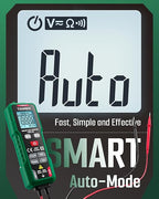 TESMEN TSM-192 Handheld Digital Multimeter, Voltage Tester with Leads, Voltmeter Measures Phase, NCV, AC/DC Voltage, Resistance, Continuity & Live Wire for Automotive Testing, Household-Green