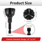 2Pcs Chamfer Tool Bolt Deburring Cutters Tool for Metal with Carbide Blades, Burr Remover Tool for 3D Printing, PVC, Metal Rod, Pipe, Reamer Thread Tool, 1/8'' to 3/4'' Diameter (3~19mm) Chamfer Bit