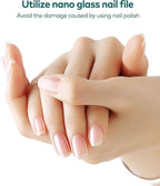 Upgraded Glass Nail File - Bilateral, Washable, Suitable for Natural Nails and Acrylic Nails