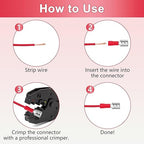 200 Pcs Red Female Quick disconnects Vinyl Insulated Spade Wire Connectors, Electrical Crimp Terminal 22-16 AWG (6.3mm)