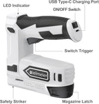 Bielmeier Electric Staple Gun, 2 in 1 Lithium-ion Electric Stapler, 4V Cordless Brad Nailer Kit with Staples Nails, USB Charger, Power Tacker for Upholstery, Material Repair, Carpentry, DIY
