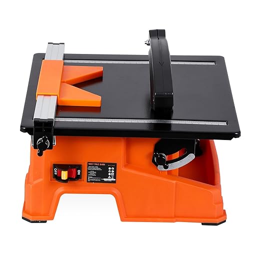 7 inch Wet Tile Saw, 6500 RPM & Pure Copper Motor, Bevel cuts tile from 0 to 45, Tile Cutter Wet Saw with Water Reservoir for Cutting Tiles and Stones, for DIY Enthusiasts