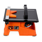 7 inch Wet Tile Saw, 6500 RPM & Pure Copper Motor, Bevel cuts tile from 0 to 45, Tile Cutter Wet Saw with Water Reservoir for Cutting Tiles and Stones, for DIY Enthusiasts