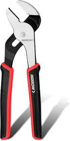 ARROW 8-Inch Groove Joint Pliers, Adjustable Water Pump Pliers with TPR Handle, High Carbon Steel Tongue and Groove Plier for Plumbing, Automotive and Household Repairs