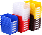Tool bins Garage Storage Bins Small Parts Container Stacking storage bin Wall mounted storage bins(Blue,pack of 12)