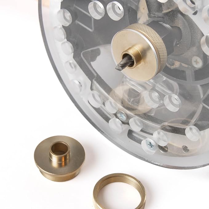 O'SKOOL 10 pcs Brass Router Template Bushing Guides Sets Fit Any Router Sub-base of the Porter Cable style