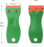 FOSHIO Plastic Razor Blade Scraper Include 2PCS Scraper Tool and 100PCS Blades for Gasket Remover, Labels Decal and Adhesive Remover for Windows and Glass,Green