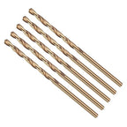 Drill Bit, #42 Cutting Diameter, 4341 HSS Gold Finish 118° Cutting Angle Number Jobber Bits - (Applications: for Drilling Soft Metal Plastic Wood), 5-Pieces