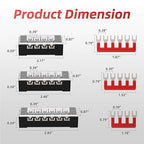 APIELE 15A Screw Terminal Block 4/5/6 Position Dual Row Covered 600V Pre-Insulated Terminal Barrier Strips (6PCS 15A 4P/5P/6P+6PCS Wiring Strips)