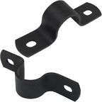 12Pcs Black Pipe Strap, 1/2 Inch Metal Pipe Clamp Rigid Conduit Clamp, 2 Hole U Bracket for Pipe Fixing/Plumbers(Inside Diameter: 2cm)
