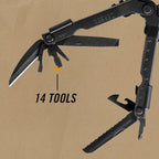 Gerber Gear Multi-Plier 600 - 14-in-1 Multitool with Sheath, Needlenose Pliers, Screwdriver, Serrated Knife, Wire Crimper, Bottle Opener, Can Opener & More - Made in USA - Black with Sheath