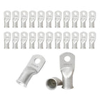 25Pcs 4/0 AWG 5/16"(M8) Stud Tinned Copper Ring Terminals Battery Cable Ends Wire Lugs 4/0 Gauge Battery Cable Lugs Heavy Duty Cable Lugs Bare Copper Eyelets Tubular Ring Terminal Connectors