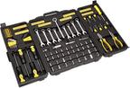 DNA MOTORING 220pcs Mechanic Tool Socket Wrench Set, SAE and Metric Socket Wrench Set, Tool Box Case for Home, Auto and Bike Repair, Yellow, TOOLS-00022