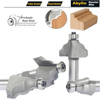 4Pcs Wavy Edge Molding Router Bits,1/2" Shank,3/4",7/8",1-1/8",1-1/4" Cutting Height for Wood Table Edging,Picture Frames Profiling,Furniture Moulds Projects with Bearing Guided