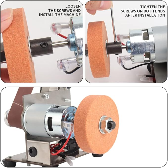SI FANG Bench Grinding Wheel for Mini Electric Belt Sander Cutter Edges Sharpener, Grinding Stone Polishing Wheel for Drill Bit/Metal Alloys/Knife Making and Handicrafts (1PC)