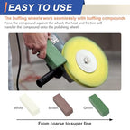 9 Pcs Airway Buffing Wheel Kit 8 Inch Polishing Wheel and Polishing Compound for Angle Grinder Buffing Rake Buff Safety Flange Aluminum Polishing Kit 8" in Diameter 5/8" in Arbor Hole