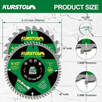 Circular Saw Blade 6-1/2 Inch - 24&60T ABT Wood Cutting Saw Blade with 4/5” Arbor for Wood, Plastic, Plywood, Particle Boards, Multilayer Boards(2 Pack)