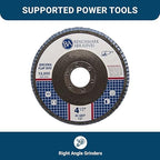 Benchmark Abrasives 4.5" Premium Zirconia Type 27 Flat Flap Discs Grinding Wheels for Sanding Stock Rust Removal Finishing Grinding Deburring Stainless Steel, 7/8" Arbor (100 Pack) - 60 Grit