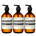 Aesop Resurrection Aromatique Hand Wash | Gentle Cleanser with Orange, Rosemary and Lavender Oils | 500mL / 16.9 oz (Pack of 3)