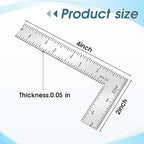 Mini L Shaped Ruler Measuring Tool 2 inch by 4 inch Square Framing Ruler 90 Degree Square L Rulers Framing Rulers Measuring Tools for Engineers Carpenter
