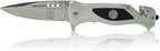 Army Folding Elite Tactical Knife | Great Gift for the Veteran in your Life | Disabled Vet Owned Business | Army Knife Silver
