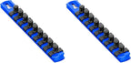 ERNST 8-Inch Magnetic Socket Organizer with 9 3/8-Inch Twist Lock Clips, Blue (8408M-Blue-3/8) (Pack of 2)