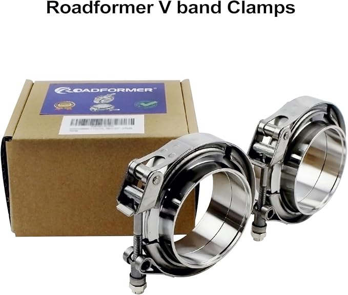 4 inch V Band Clamp - 2 sets of Quick Release Vband Exhaust Clamp with Flange Stainless Steel for Automotive exhaust system, turbocharger, downpipe and mufflers (4" - 2 Pack)