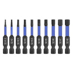 HPHOPE Impact Hex Head Allen Wrench Drill Bit Set 10 Pcs - Metric, S2 Steel Hex Bits Set, 1/4” Hex Shank with Magnetism, 50mm Long with Storage Box.