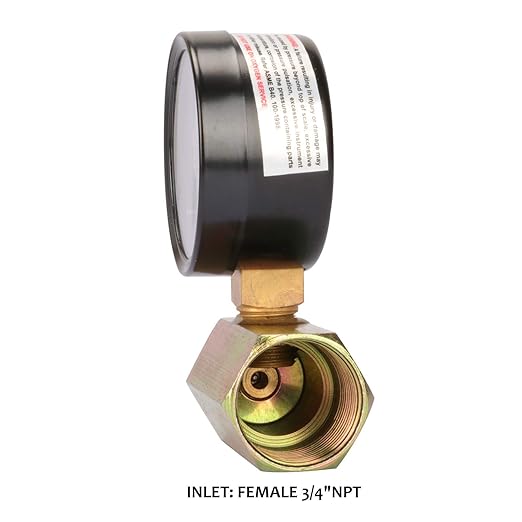 MEASUREMAN 2" Steel Gas Pressure Test Gauge Assembly, 3/4" FNPT Connection, 0-15psi, +/-3-2-3% Accuracy