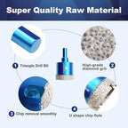 Dry Diamond Core Drill Bit Set,BRSCHNITT 1 1/2 Inch (38 mm) Diamond Hole Saw Core Drill Bit with Triangle Shank for Porcelain Tile Ceramic Stone Granite Marble