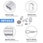 Glarks 315-Pieces 8 Sizes Aluminum Crimping Loop Sleeve Double Barrel Ferrule for Wire Rope and Cable Line End Assortment Kit - M1.2-M6