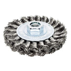 Benchmark Abrasives 4 Inch Standard Twist Knot Wire Wheel for Angle Grinder with 5/8"-11 Thread, Cleaning Narrow Holes, Deburring Grinding Wheels - Wire Wheel Attachment - Carbon Steel (4" x 1/2")