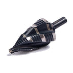 Four Spiral Flute M35 Cobalt Step Drill Bit Set 1/4" - 1-3/8"(19 Sizes),Impact Ready Four Flute Step Drill Bit,3/8" 3-Flat Shank Step Bits for Hole Drilling Cutting on Metal, Steel, Aluminum
