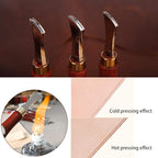 UOOU 4 PCS Leather Edge Creaser,1.0/1.5/2.0/2.5mm Professional Leather Tool,Edge Creaser Stainless Steel Red Wood Handle Tool for Beginners DIY Leather Craft