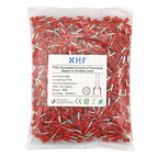 XHF 1000 PCS AWG 16/1.5mm² Wire Ferrules Insulated Copper Crimp Connectors, Crimp Pin Cord End Terminals Red