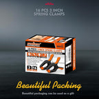 HORUSDY 16-Pack Spring Clamps Heavy Duty, 3-inch Mini Clamps for Crafts with 1-5/8 Inch Jaw Opening for DIY, Gluing, Clamping and Securing